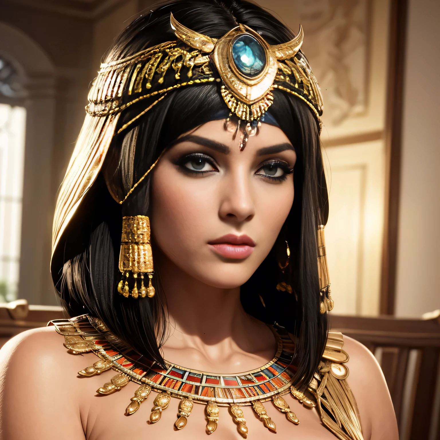 punctuation_9, punctuation_8_High above, punctuation_7_High above, punctuation_6_High above, punctuation_5_High above,  [ ACOCleopatra],[Bblack hair],Cleopatra from Assassin&#39;s Creed Origins,[jewerly],[Ancient Egypt],4K,clear image,detailded, sensuous, extremely detailded artgerm,  (work of art, best qualityer:1.2),  (insanely detailded, beautiful detailded, work of art, best qualityer), (insanely detailded, work of art, best qualityer)  