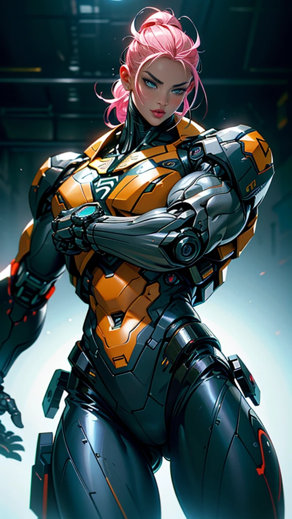 Cinematic, hyper-detailed, and insanely detailed, this artwork captures the essence of a bald hairless muscular female android girl. Beautiful color grading, enhancing the overall cinematic feel. Unreal Engine brings her anatomic cybernetic muscle suit to life, appearing even more mesmerizing. With the use of depth of field (DOF), every detail is focused and accentuated, drawing attention to her eyes and the intricate design of the anatomic cybernetic muscle suit . The image resolution is at its peak, utilizing super-resolution technology to ensure every pixel is perfect. Cinematic lighting enhances her aura, while anti-aliasing techniques like FXAA and TXAA keep the edges smooth and clean. Adding realism to the anatomic cybernetic muscle suit, RTX technology enables ray tracing. Additionally, SSAO (Screen Space Ambient Occlusion) gives depth and realism to the scene, the girl's anatomic cybernetic muscle suit become even more convincing. In the post-processing and post-production stages, tone mapping enhances the colors, creating a captivating visual experience. The integration of CGI (Computer-Generated Imagery) and VFX (Visual Effect brings out the anatomic cybernetic muscle suit's intricate features in a seamless manner. SFX (Sound Effects) complement the visual artistry, immersing the viewer further into this fantastic world. The level of detail is awe-inspiring, with intricate elements meticulously crafted, the artwork hyper maximalist and hyper-realistic. Volumetric effects add depth and dimension, and the photorealism is unparalleled. The image is rendered in 8K resolution, ensuring super-detailed visuals. The volumetric lightning adds a touch of magic, highlighting her beauty and the aura of her anatomic cybernetic muscle suit in an otherworldly way. High Dynamic Range (HDR) technology makes the colors pop, adding richness to the overall composition. Ultimately, this artwork presents an unreal portrayal of a super muscled cybernetic female android