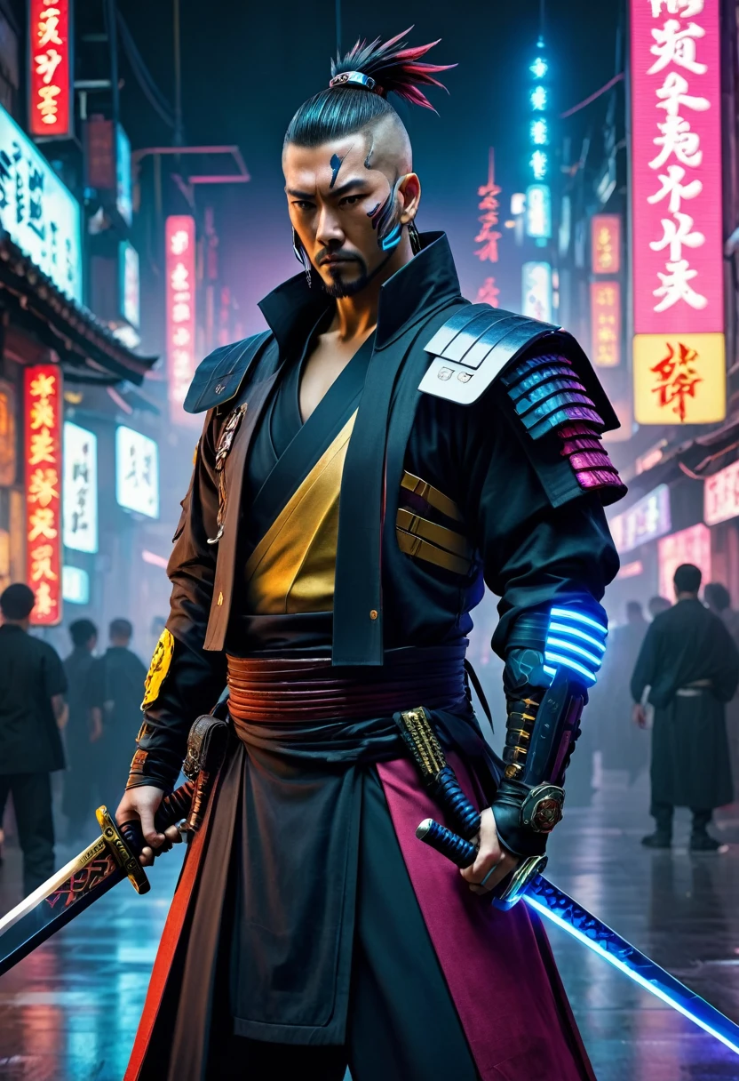 Samurai sword,cyberpunk style warrior sh4g0d,calvo,Monk,bushido,tunica