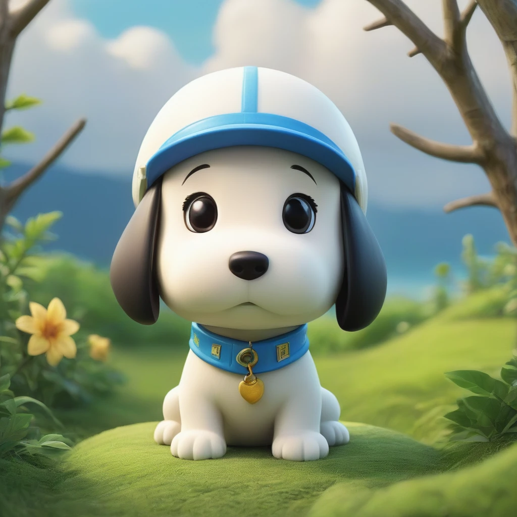 Close-up of blue collar white, For nature from 大英雄6, For nature, in style of For nature, cartoon character, Cute and friendly hero 6, Animation movie stills, Pixar&#39;s images, Cute humanoid, 2015 Pixar stills, Spot Animation