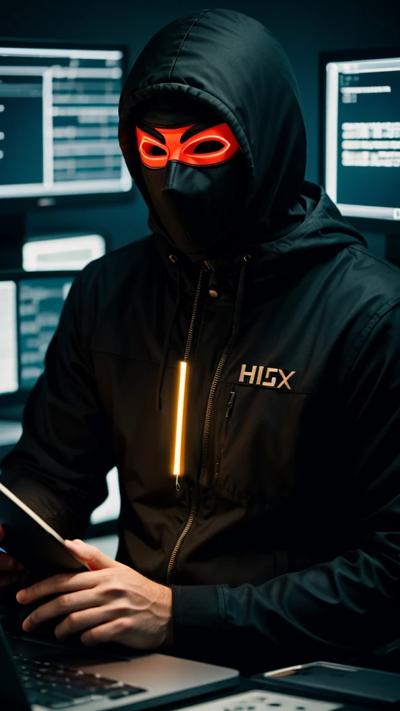 A man in a mask hacking