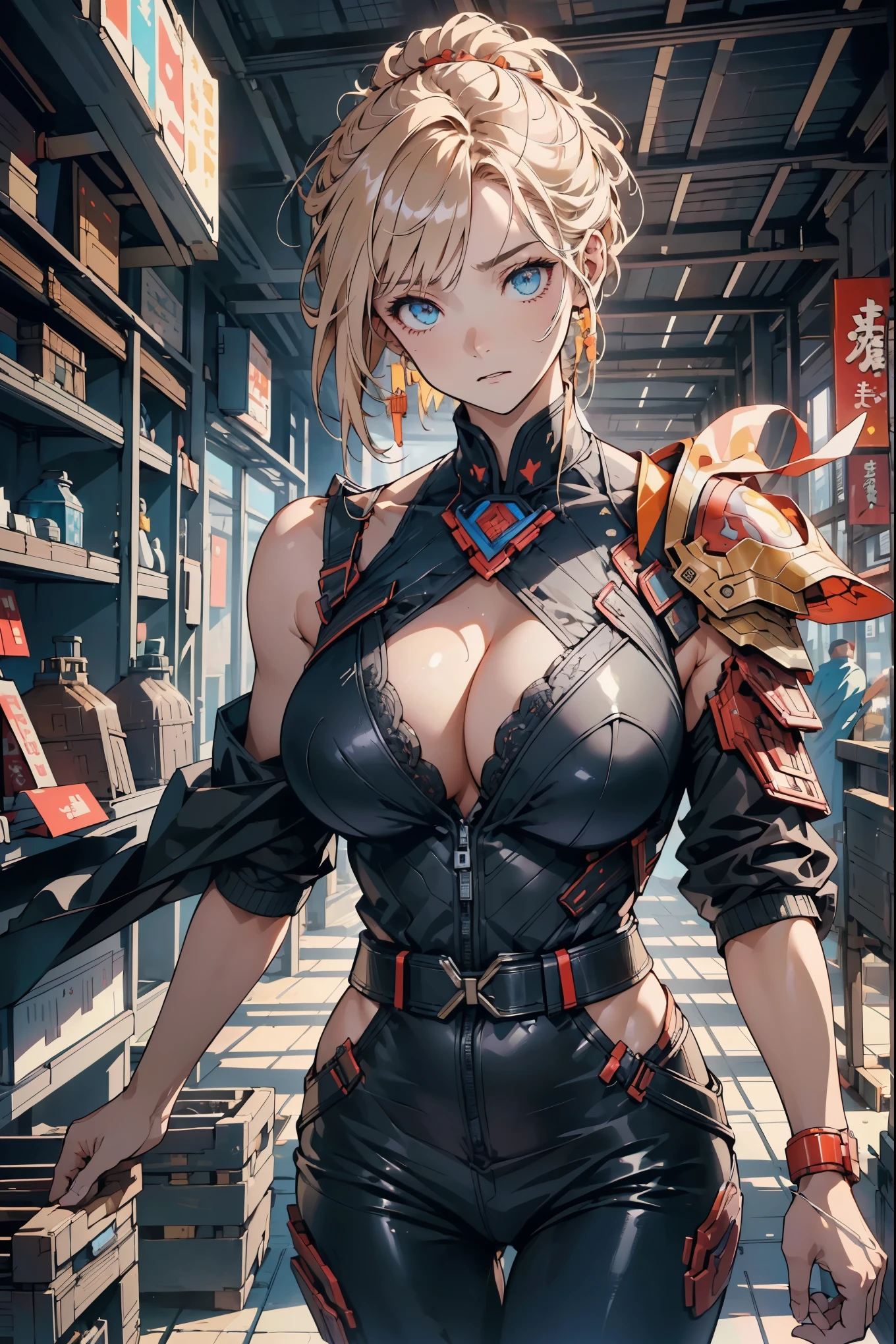 (Exquisite work of art),(Detailed illustration,(Very ideal anatomical structure),Very detailed and meticulous drawing,Delicate lines，Slow and fast,(Realistic texture expression)),[Colored braid main line],(Mars battlefield [Desert Ruins]),[solo],Endless ((Japanese cartoons) Bionic Girl) beauty (s))((muscular)) [Skinny], [MACHINEARMY motorized infantrtary],Bullet belt [Hooded cape [Savage Knife]] [Heavy mace [javelin]] [[artillery shell mortar grenade]],Gravure printing [[quarrel]] Battle damage,[Retro-futurism],(细致beauty的肌肤表现 [transparency]),(beauty完美的脸庞 [Realistic facial details:0.8]),[[Perfect eye details [The eyes are very beautifully painted，Meticulous attention to detail]]],[Small hair details],(Perfect hand details),(Perfect proportion:1.2),([Advanced understanding of material structure],Ideal color coordination),([Precision details],high quality,high resolution),[(Accurately simulate the interaction o matter),Mechanically correct representation,Perfect anatomical structure],[Graffiti art with a sense of narrative].huge , Crazy breast swelling, Chest lthan shoulder blades, Big breasts and thin waist，(hu1.2)，Hydrated skin（（rogue））（（非常hu（（Grooves reveal original skin）)