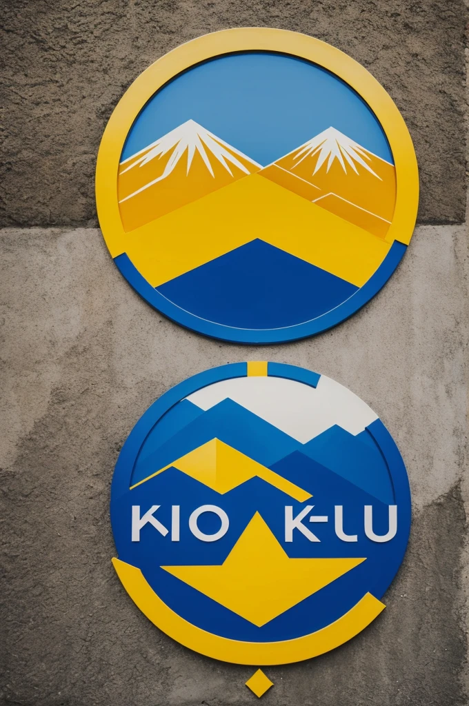 The school logo design is circular in blue and yellow tones. Reflecting multiculturalism, there is the letter Kon in the middle, a mountain, and the message of Kae Noi Suksa School.