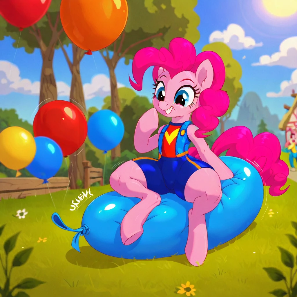 cinematic film still score_9, score_8_up, score_7_up, score_6_up, score_5_up, score_4_up, Digital art, cute, 
Pinkie Pie, earth pony, muscular, smirking, feral,
rating_questionable,
meadow, 
(balloon , looner, sitting on a balloon, balloon sitting:1.2), 
(detailed balloon, one balloon, sitpop:1.3), 
thick thighs, balloon , sitting on a balloon, one balloon, too heavy,
(tied balloon, tight balloon, necked balloon:1.2), 
foreshortening, depth of field, motion lines, 
emphasis lines, impact emanata,
screencap,  . shallow depth of field, vignette, highly detailed, high budget, bokeh, cinemascope, moody, epic, gorgeous, film grain, grainy