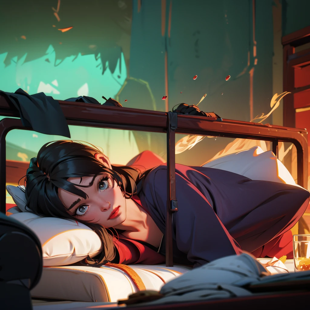 A sick lying in his bed
