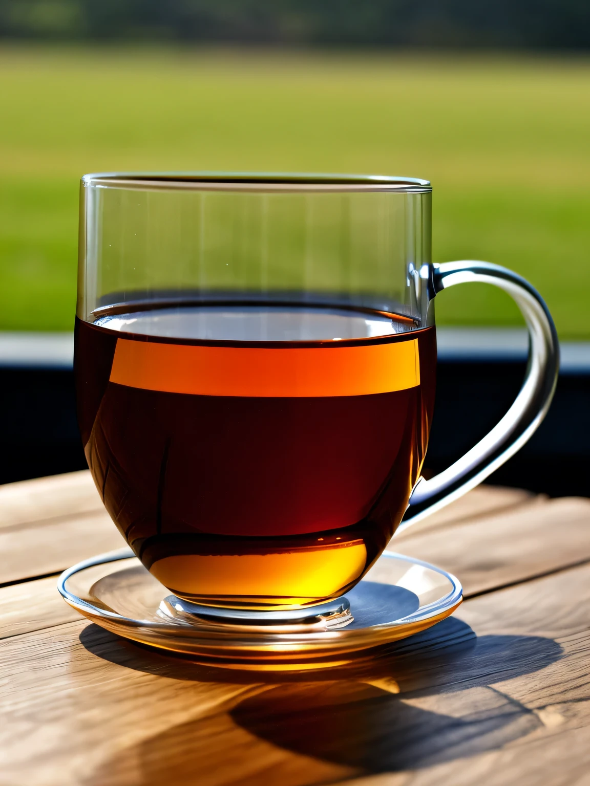 Tea in a transparent glass