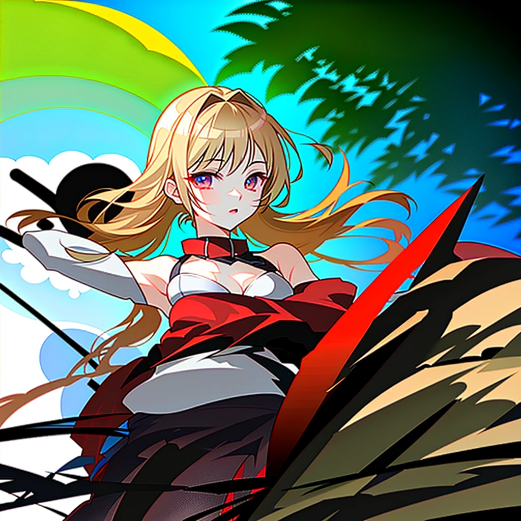 Seductively looking at camera, seductive pose, red bikini