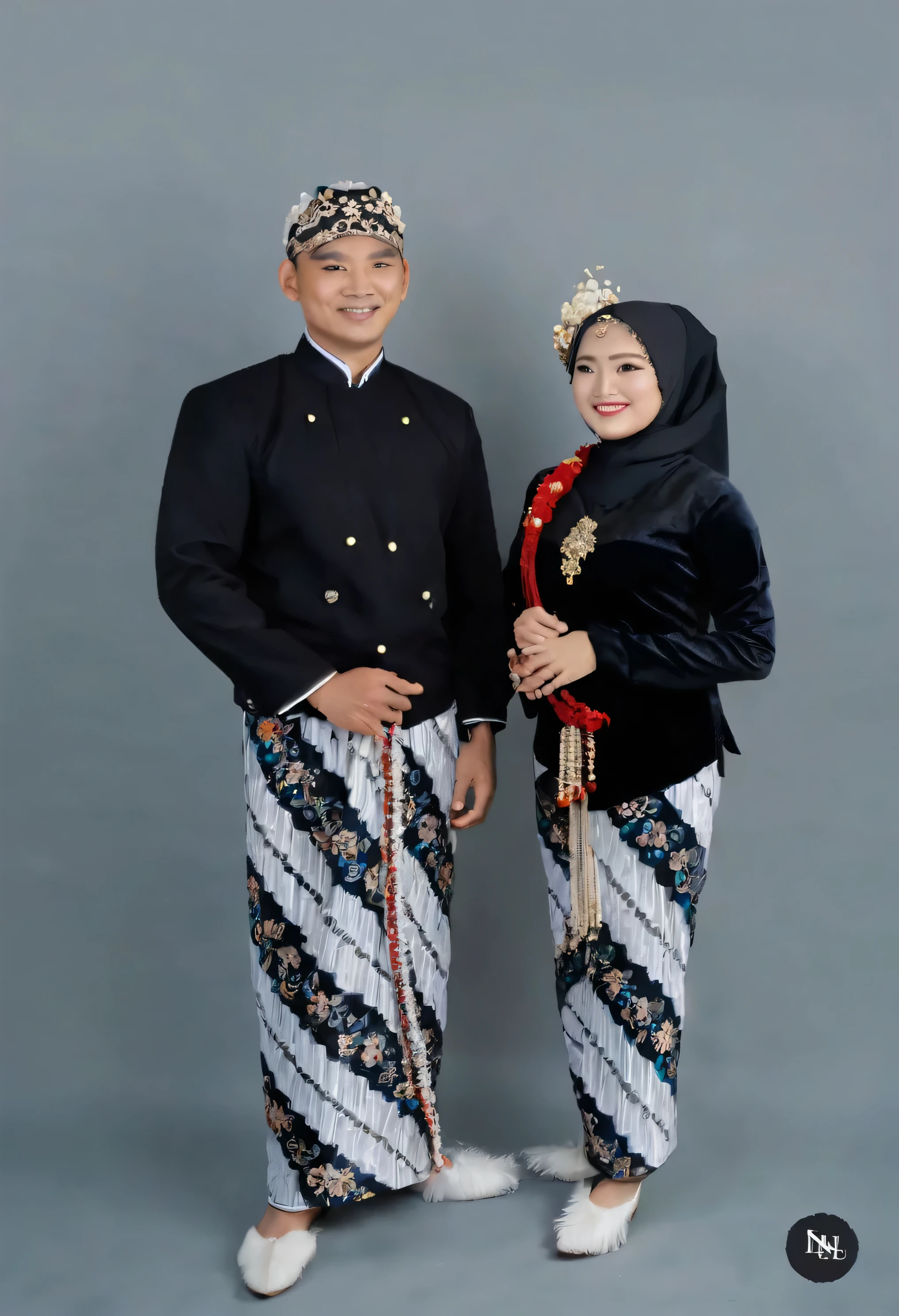 a close up of a man and woman in traditional clothing, lovely couple, couple, traditional clothes, full protrait, traditional dress, protrait, couple pose, happy couple, traditional clothing, profesional photography, couple portrait, potrait, wearing traditional , wearing authentic attire, wedding photo, couples portrait, comming, traditional, traditional costume