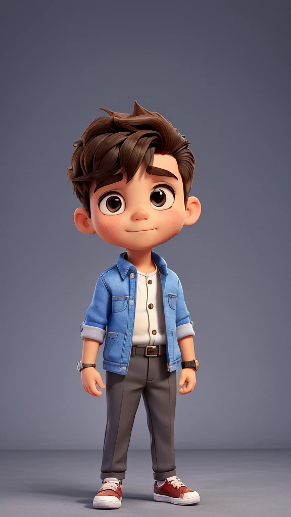 A small boy ,5 feet ,handsome, stylish clothes,smart watch, nike shoes, stylish hair cutting