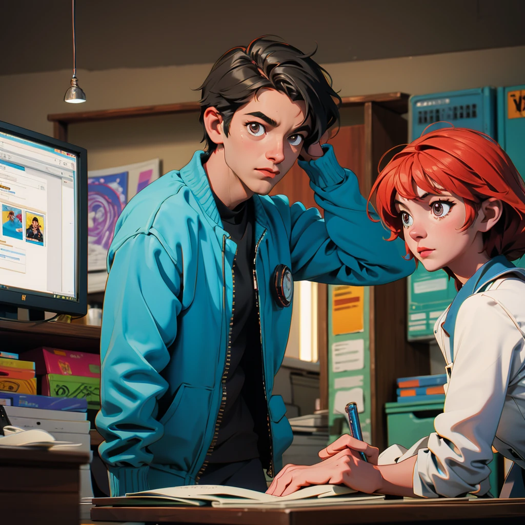 A  in an office with his parents and a doctor