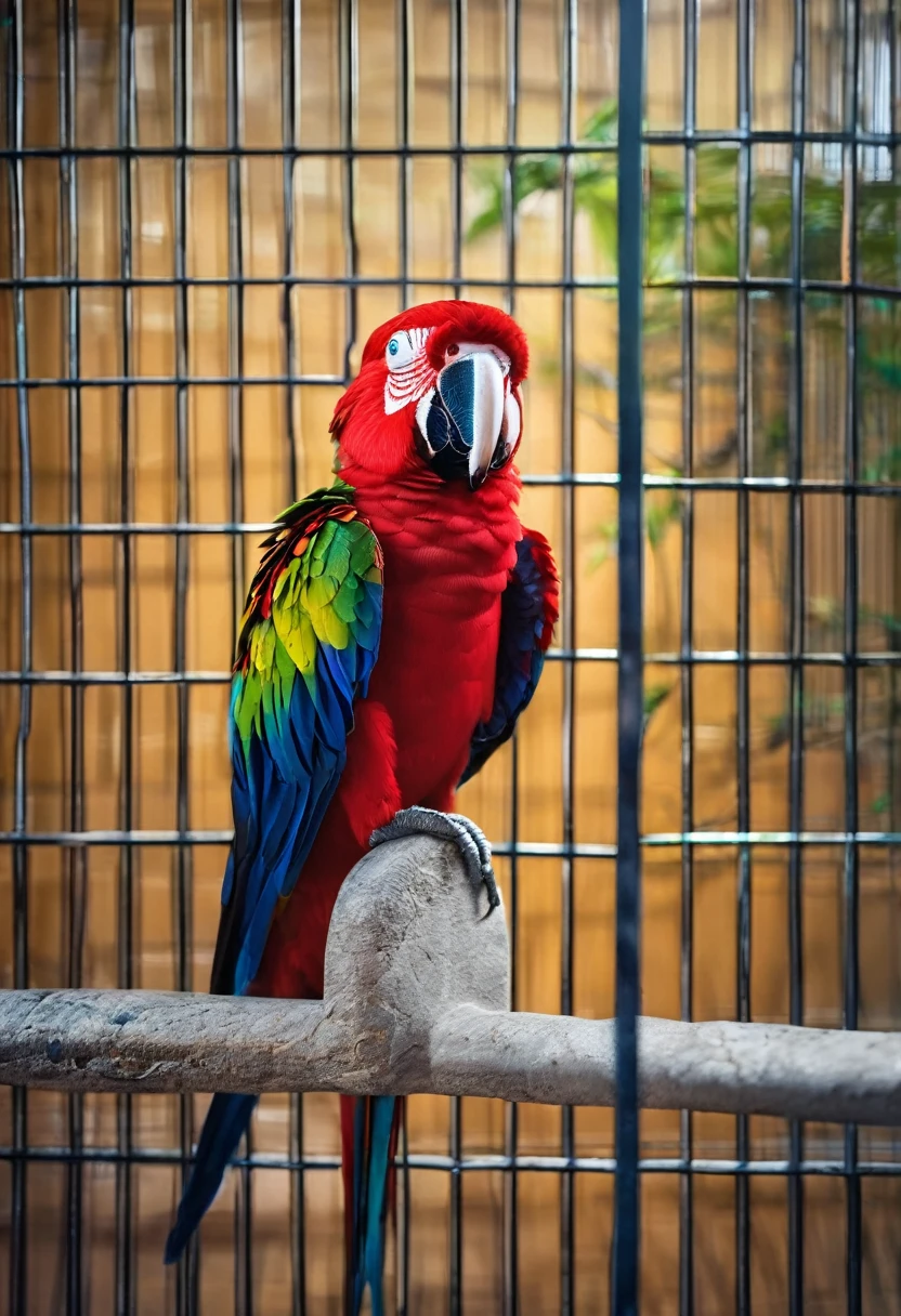 A PARROT IN CLOSED IN PRISON