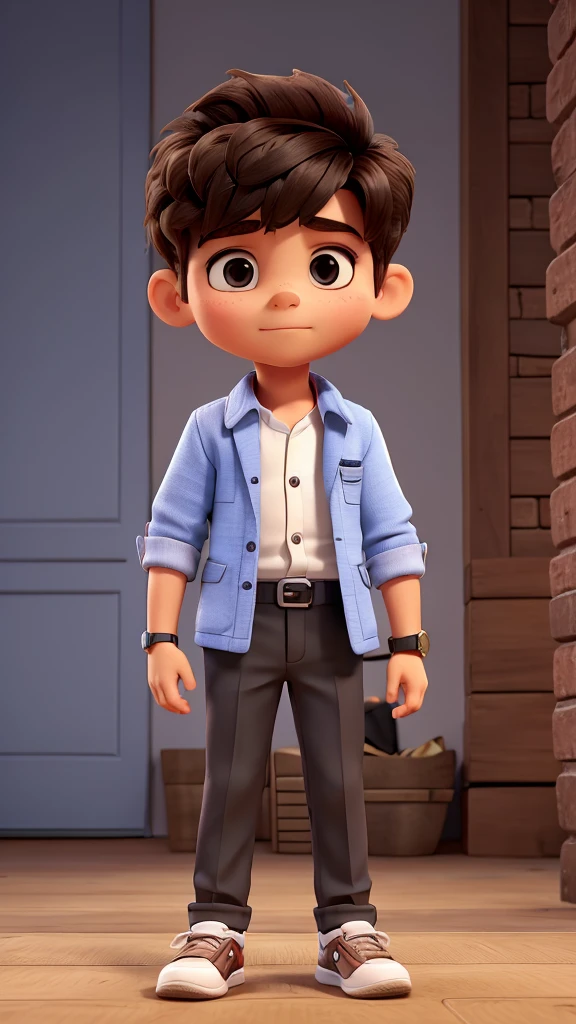 A small boy ,5 feet ,handsome, stylish clothes,smart watch, nike shoes, stylish hair cutting  ,in sit audi car 