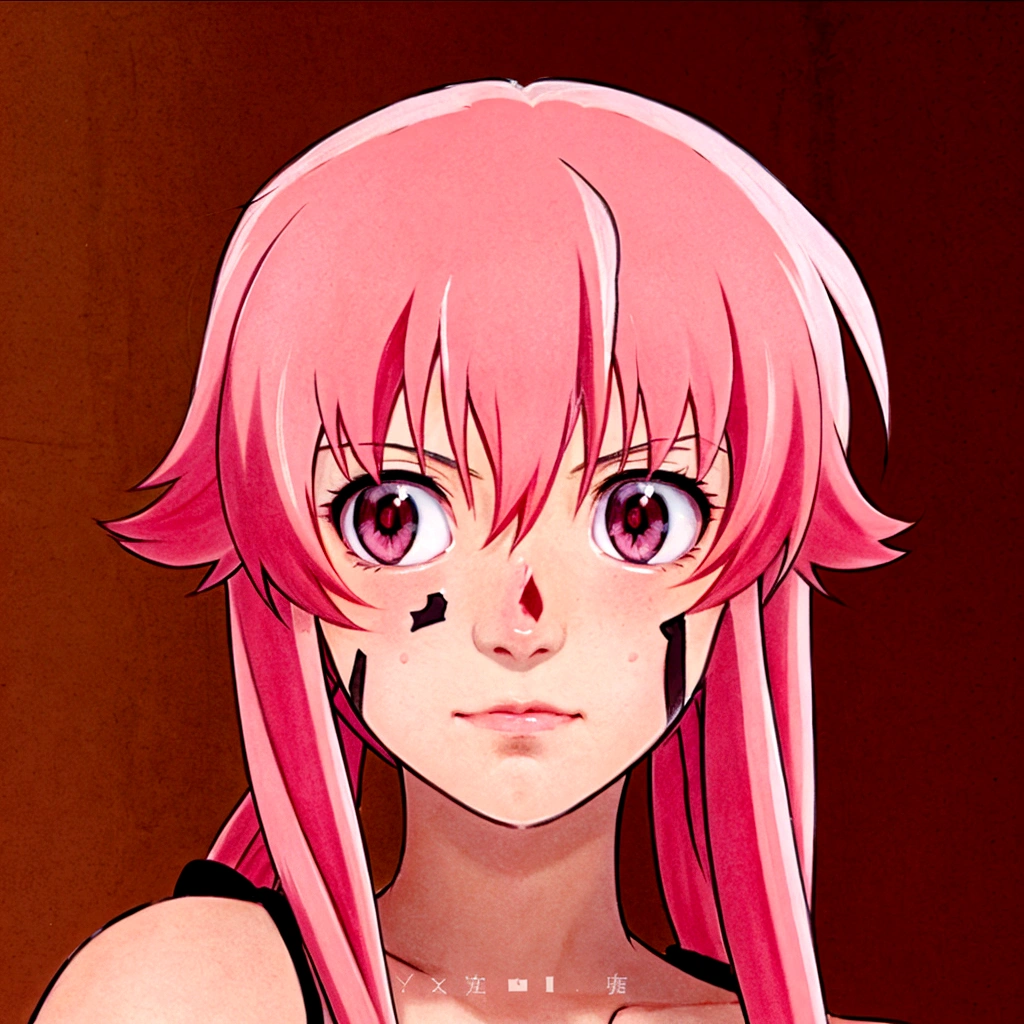 anime girl with rosa hair and rosa eyes staring at the camera, Mirai Nikki, Chica anime llamada Gasai Yuno, Gasai Yuno, Gasai Yuno, ((rosa)), as an cartoon character, in an anime style, cartoon character, in the art style of 2000s anime, hyperrealistic anime style, Gapmoe Yandere, rosa twintail hair and cyan eyes