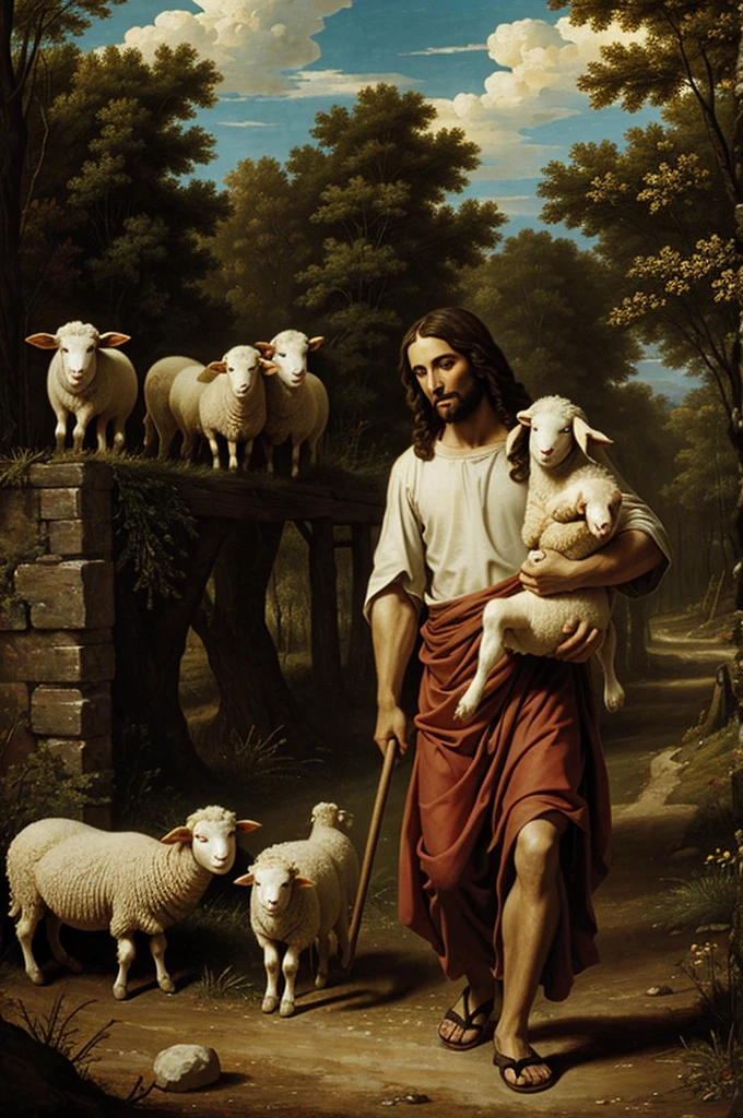 Jesus carrying the lost sheep