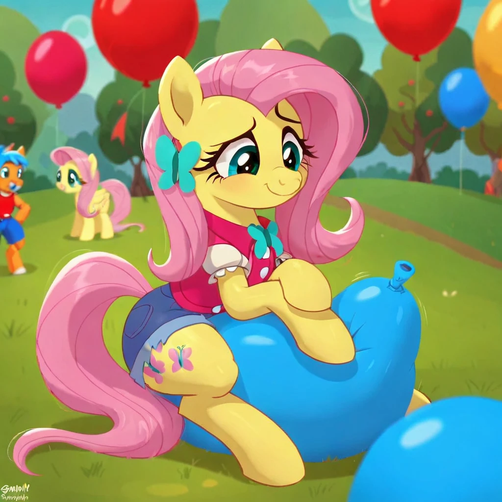 cinematic film still score_9, score_8_up, score_7_up, score_6_up, score_5_up, score_4_up, Digital art, cute,
Fluttershy, earth pony, muscular, smirking, feral,
rating_questionable,
meadow,
(balloon fetish, looner, sitting on a balloon, balloon sitting:1.2),
(detailed balloon, one balloon, sitpop:1.3),
thick thighs, balloon fetish, sitting on a balloon, one balloon, too heavy,
(tied balloon, tight balloon, necked balloon:1.2),
foreshortening, depth of field, motion lines,
emphasis lines, impact emanata,
screencap, . shallow depth of field, vignette, highly detailed, high budget, bokeh, cinemascope, moody, epic, gorgeous, film grain, grainy