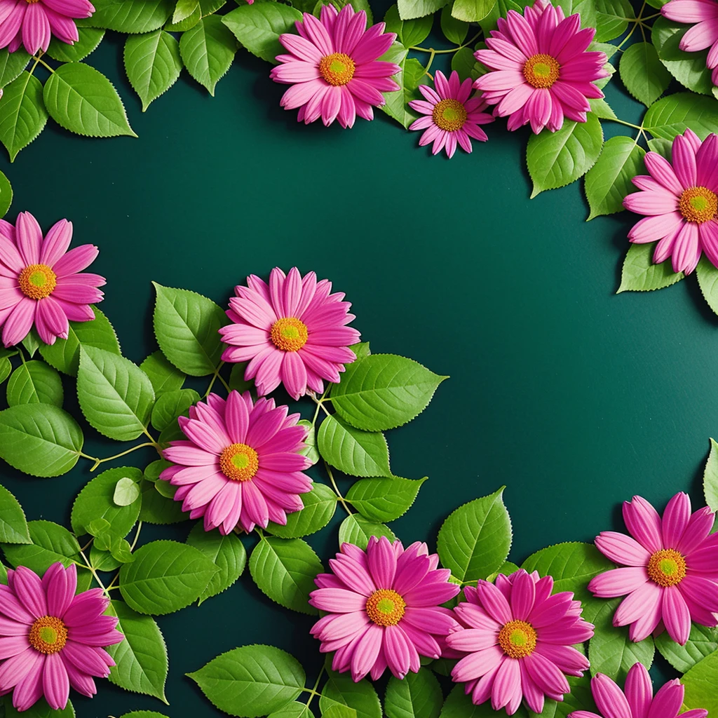 A beautiful greenscreen wallpaper with purple flowers and green leaves 
