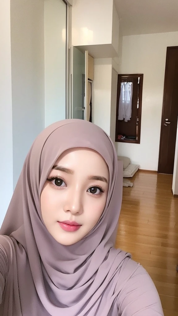 Beautuful Women、hijab, indonesian, a room、selfee、White Room、cute face、Vanrak Ayyans appears、1 girl, stylish