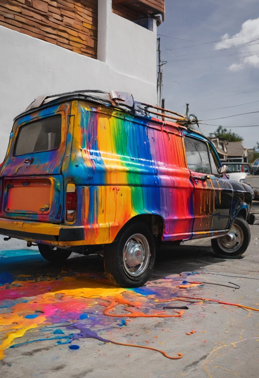 A car full of paint