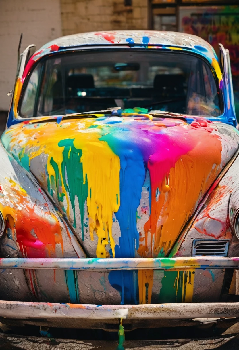 A car full of paint