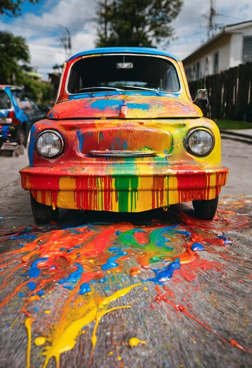 A car full of paint