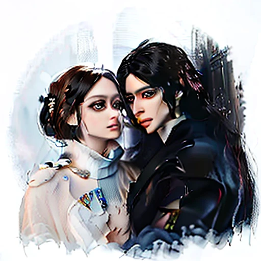 Keane big eyes a drawing of a woman and a man facing each other, reylo kissing, rey and kylo ren, fan art, wip, by JoWOnder, inspired by Hinchel Or, star wars digital art, unfinished, from star wars, rey, detailed fanart, fanart ”, inspired by Thyrza Anne Leyshon, in the art style of bowater