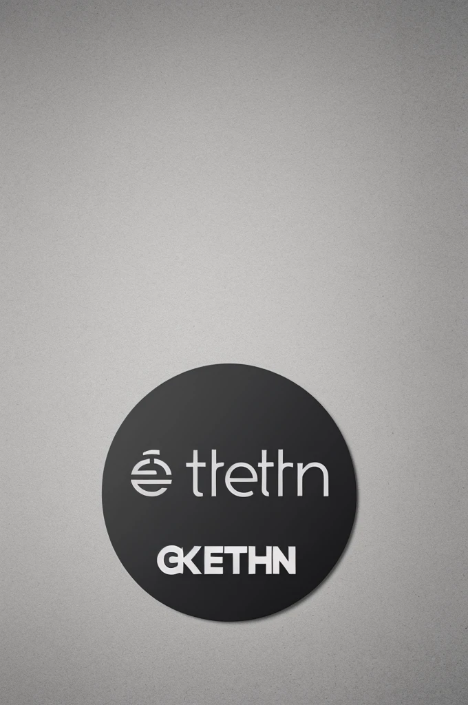 draw a circular and 2d logo, the background color is gray and inside there are 3 buildings in black and white. minimalist style.the word appears around "Kether Engineering