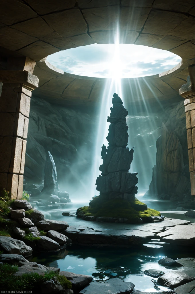 waystone, ultra detailed fantasy, elden ring, realistic, dnd, rpg, lotr game design fanart by concept art, behance hd, artstation, deviantart, global illumination radiating a glowing aura global illumination ray tracing hdr render in unreal engine 5