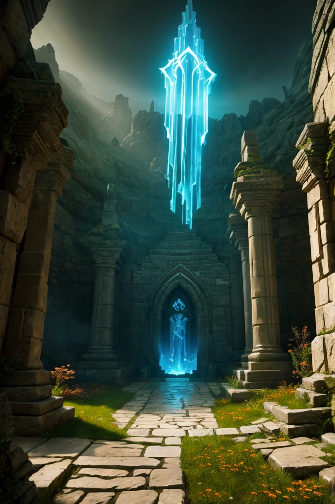 waystone, ultra detailed fantasy, elden ring, realistic, dnd, rpg, lotr game design fanart by concept art, behance hd, artstation, deviantart, global illumination radiating a glowing aura global illumination ray tracing hdr render in unreal engine 5