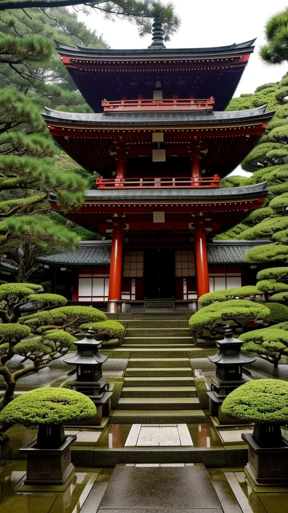 Japanese Shrines Rainy day
