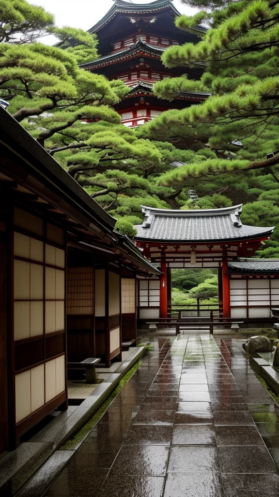 Japanese Shrines Rainy day