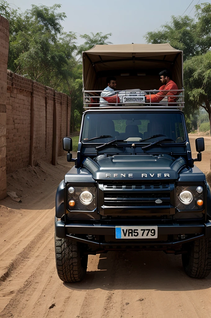 A indian 25 year old boy named vivek Pandey with range rover defender in uttar pradesh