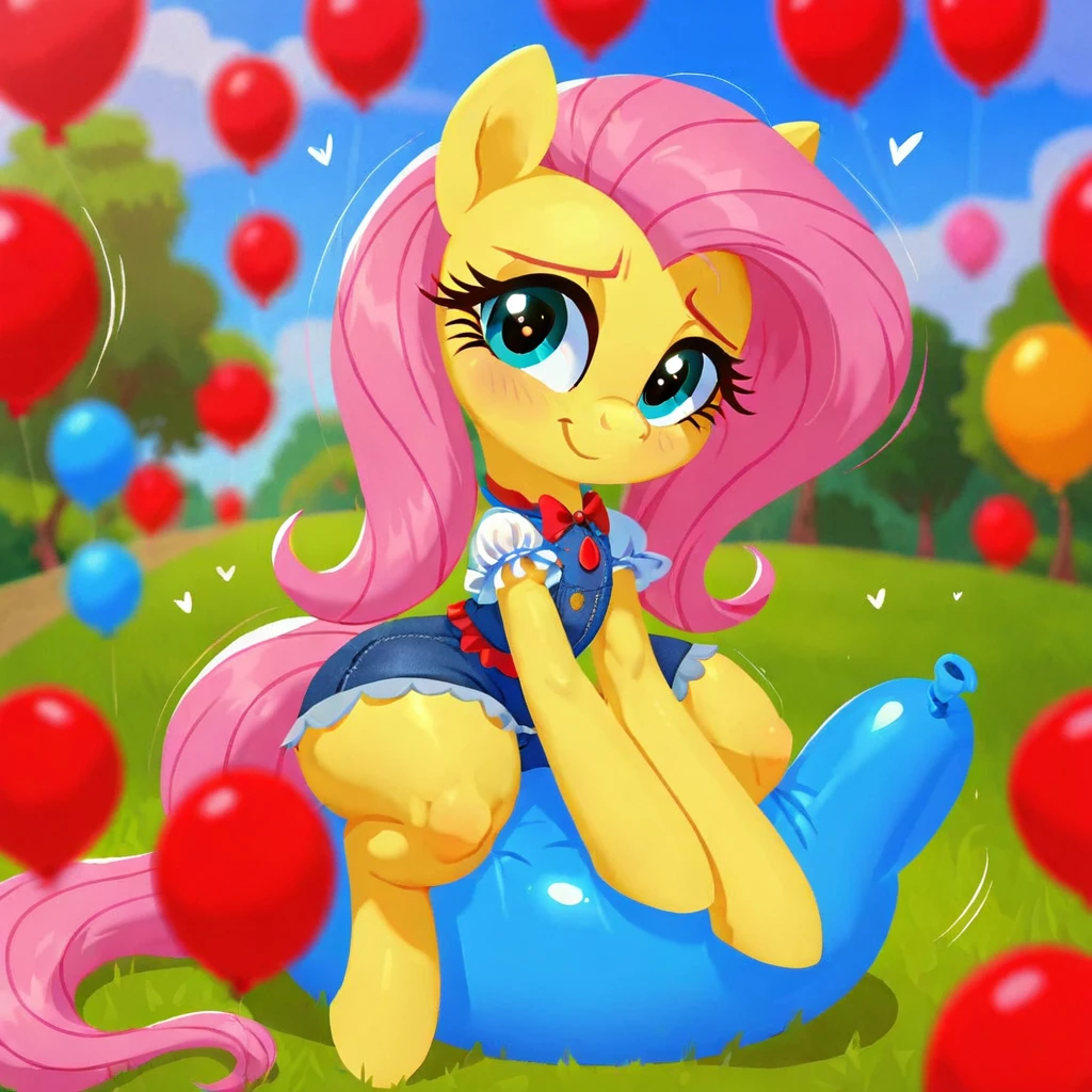 cinematic film still score_9, score_8_up, score_7_up, score_6_up, score_5_up, score_4_up, Digital art, cute,
Fluttershy, earth pony, muscular, smirking, feral,
rating_questionable,
meadow,
(balloon fetish, looner, sitting on a balloon, balloon sitting:1.2),
(detailed balloon, one balloon, sitpop:1.3),
thick thighs, balloon fetish, sitting on a balloon, one balloon, too heavy,
(tied balloon, tight balloon, necked balloon:1.2),
foreshortening, depth of field, motion lines,
emphasis lines, impact emanata,
screencap, . shallow depth of field, vignette, highly detailed, high budget, bokeh, cinemascope, moody, epic, gorgeous, film grain, grainy