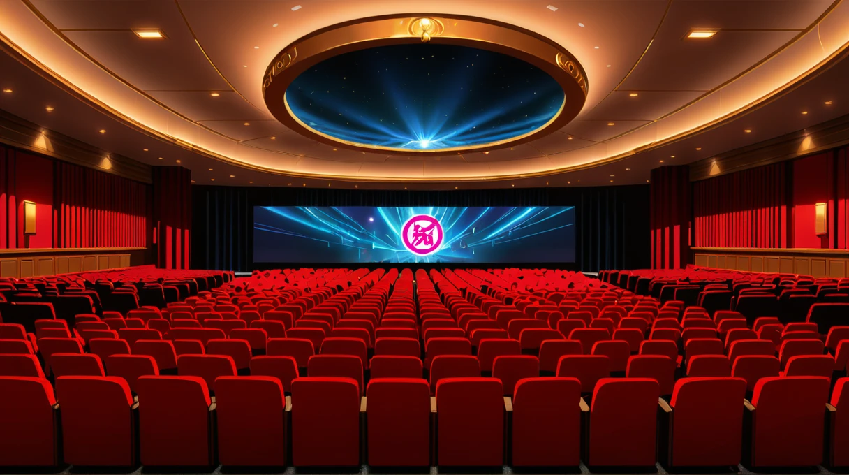 anime style movie background, Audience Hall \(room\) can u give me pictures of this auditorium and a construction plan for it if you can too
