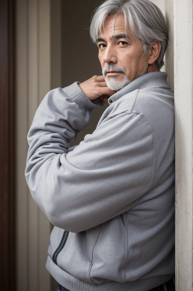 52-year-old gray-haired man