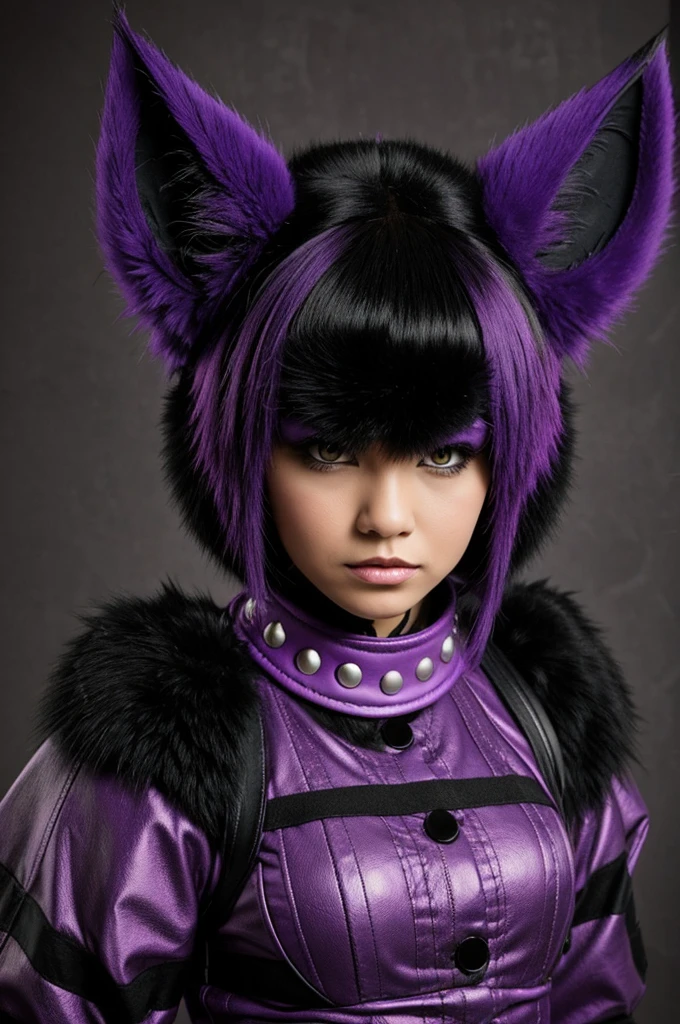 Furry, bat, punk, purple and black mokawk