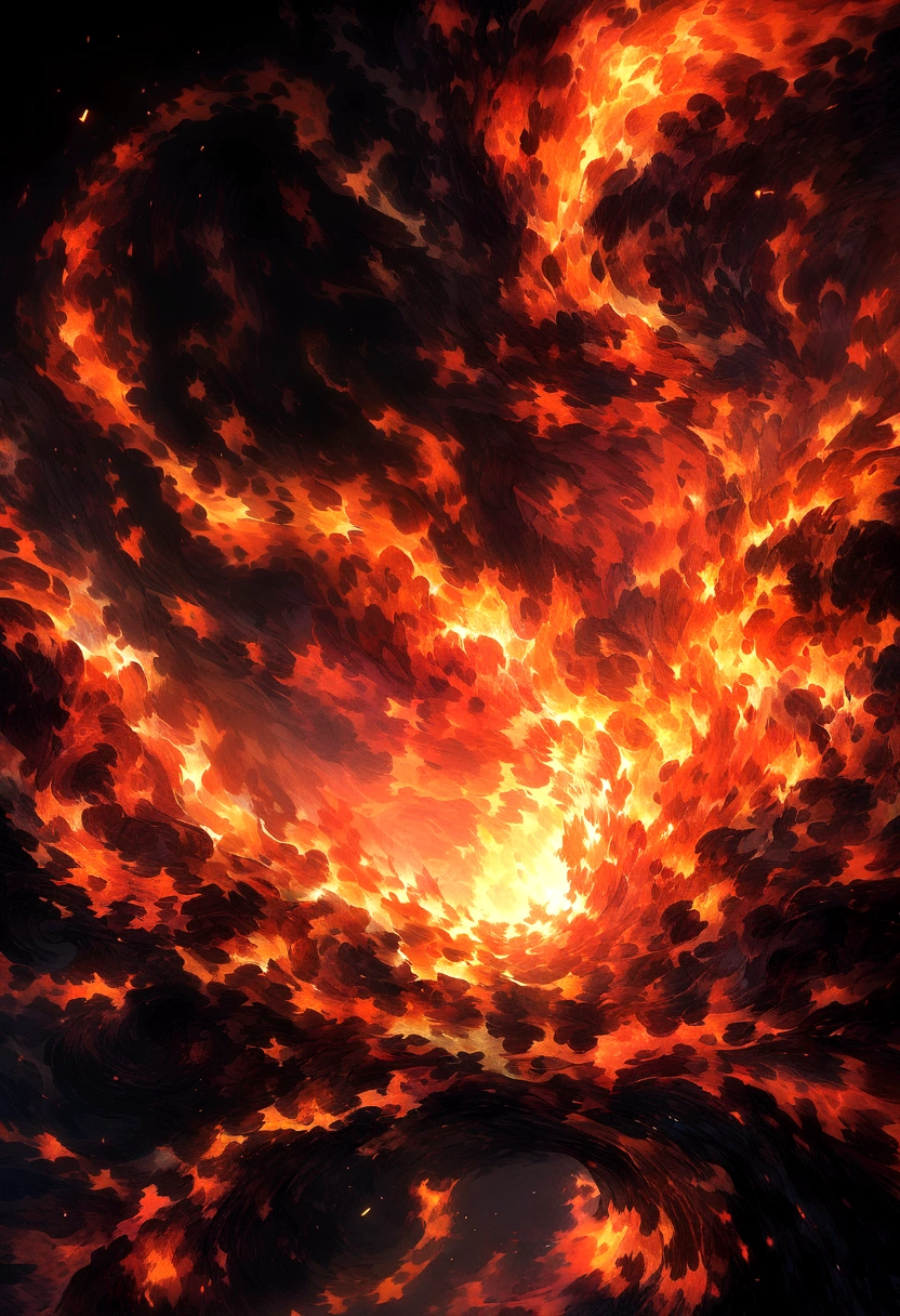 Close-up of flames on black background and black background, flame fractal, Highly detailed generative art, Flame texture, Complex overlay flame images, Hell Background, Abstract Painting. 8K, Fractal fire background, swirling flames in background, Smoke from paint, Fire, digital art 4k unsettling, There is smoke and fire, Houdini algorithmic generative art,fluid