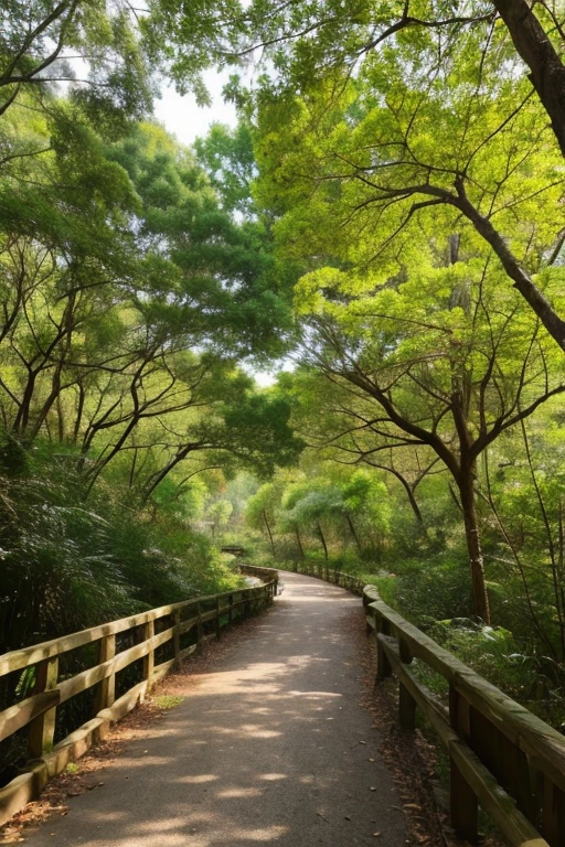 A beautiful forest with wild birds