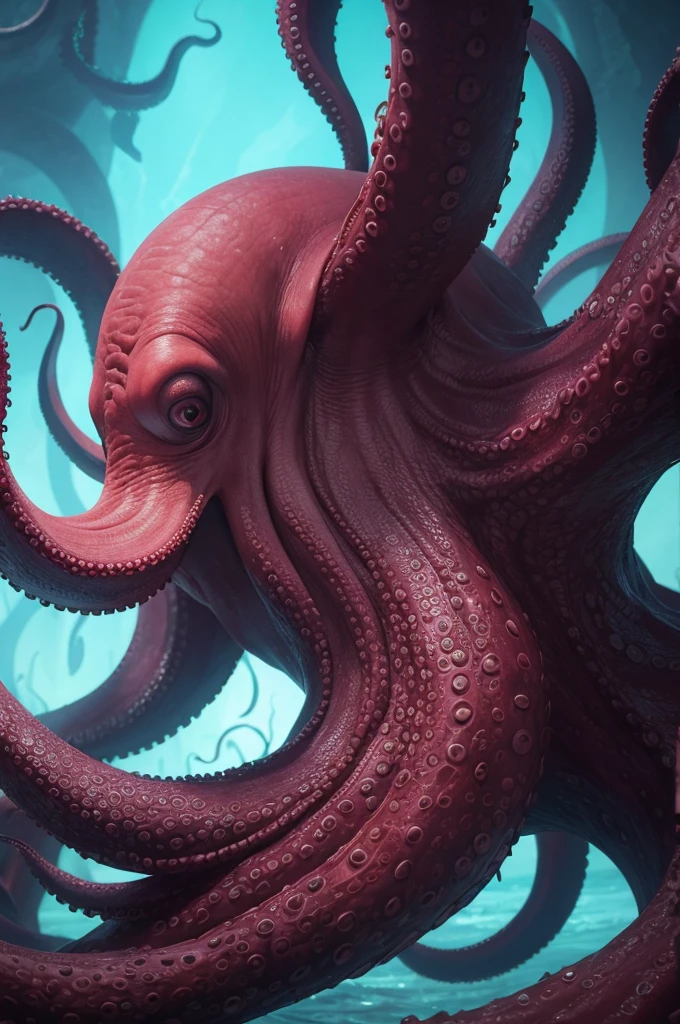 Realistic and very evil octopus