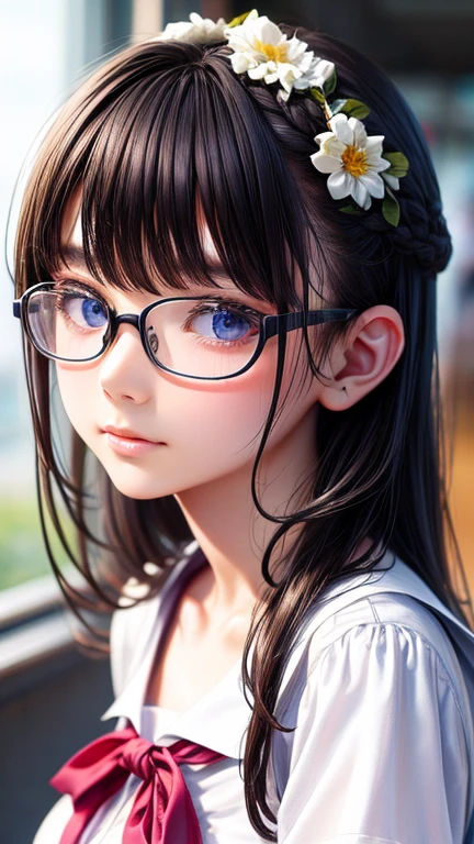 View your audience,high school girl,Leaning forward,(Random cute clothes),(Random animation pose),(Thin type),(Large Breasts),(Random hairstyle),(Best image quality, (8K), Ultra-realistic, 最high quality, high quality, High resolution, high qualityの質感, Attention to detail, Beautiful details, Fine details, Extremely detailed CG, Detailed Texture, Realistic facial expressions, masterpiece, in front),(Wearing glasses:1.1)