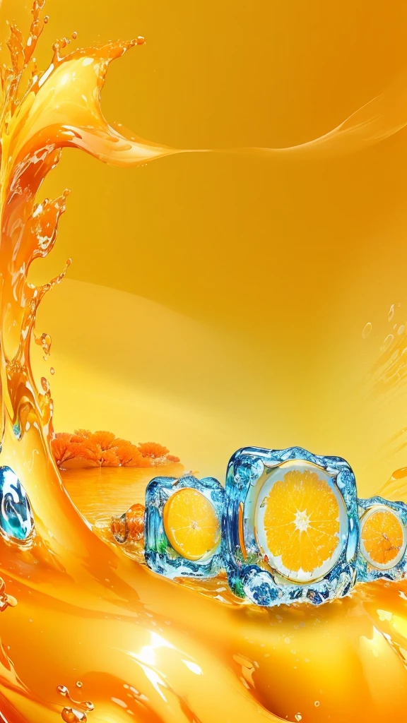 There is a photo of a watch，水里有orange子片, orange色背景, orange色背景, orange色主题, orange色矿物质, orange色 theme,  orange色, vibrant orange色背景, orange色雾, Liquid simulation background, orange色s, Wallpaper - 1 0 2 4, 颜色orange色, orange, Cellulite, Stunning contrasting background, orange色, 黄orange色