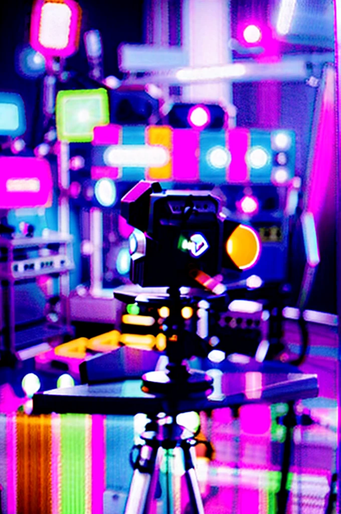 Fake youtube studio neon 16:9