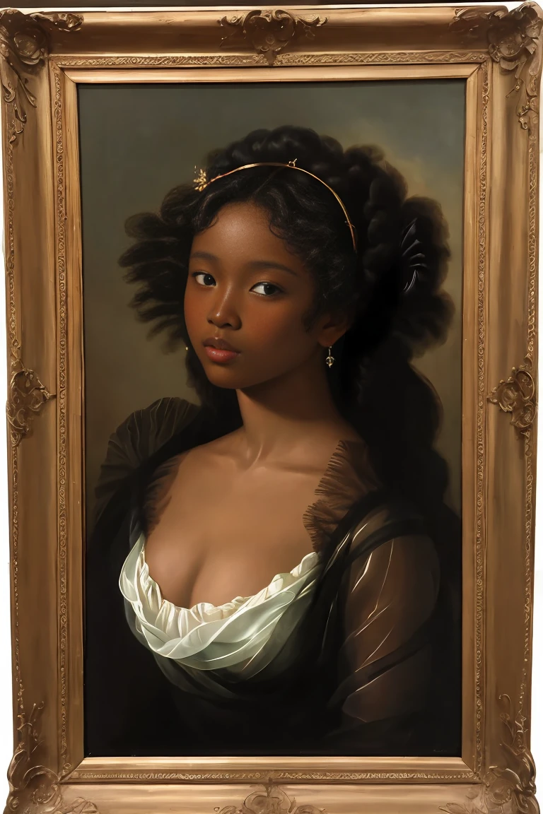 The Birth of Venus with ebony skin wearing a sheer dress, Paintings by Vigée Leblanc