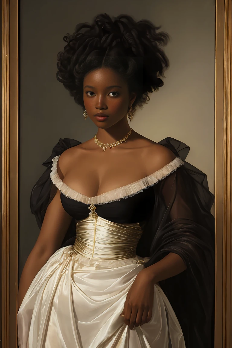 The Birth of Venus with ebony skin wearing a sheer dress, Paintings by Vigée Leblanc