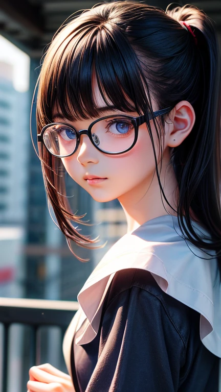 (random sexy pose),(Thin type:1.5),(large breasts),(wearing glasses:1.5),(half color hair black and pink:1.5,random hairstyle),(Highest image quality, (8K), Ultra-realistic, Best Quality, High quality, High Definition, high quality texture, high detailing, Beautiful detailed, fine detailed, extremely details CG, Detailed texture, realistic representation of face, masterpiece, presence)