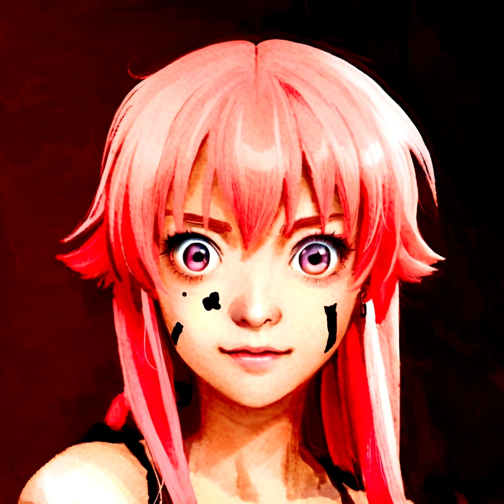 anime girl with rosa hair and rosa eyes staring at the camera, Mirai Nikki, Chica anime llamada Gasai Yuno, Gasai Yuno, Gasai Yuno, ((rosa)), as an cartoon character, in an anime style, cartoon character, in the art style of 2000s anime, hyperrealistic anime style, Gapmoe Yandere, rosa twintail hair and hyperrealistic eyes