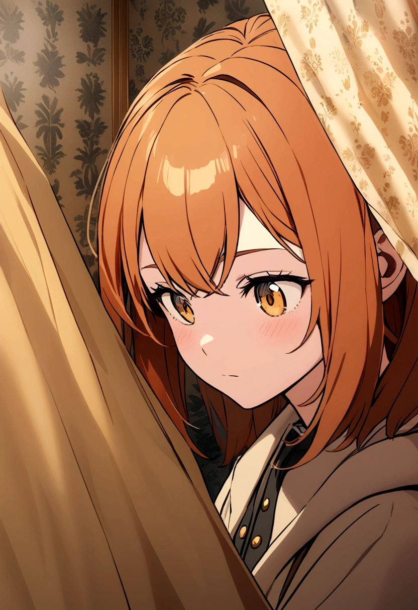 Ginger girl, wallpaper with black