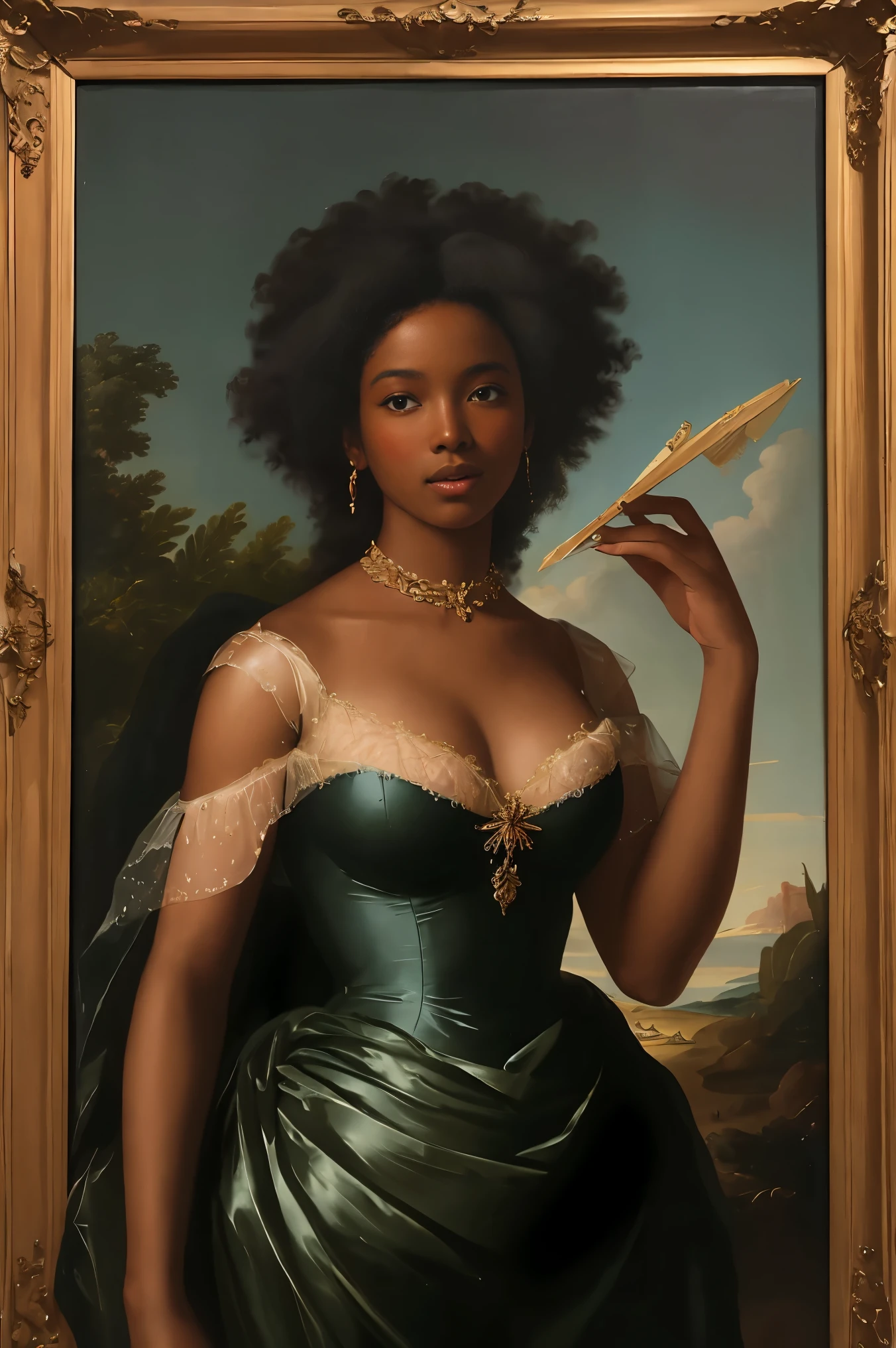 The Birth of Venus with ebony skin wearing a sheer dress, Paintings by Vigée Leblanc