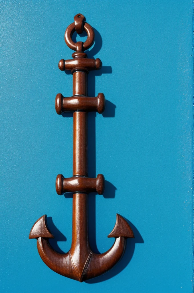 Brown anchor with blue background 