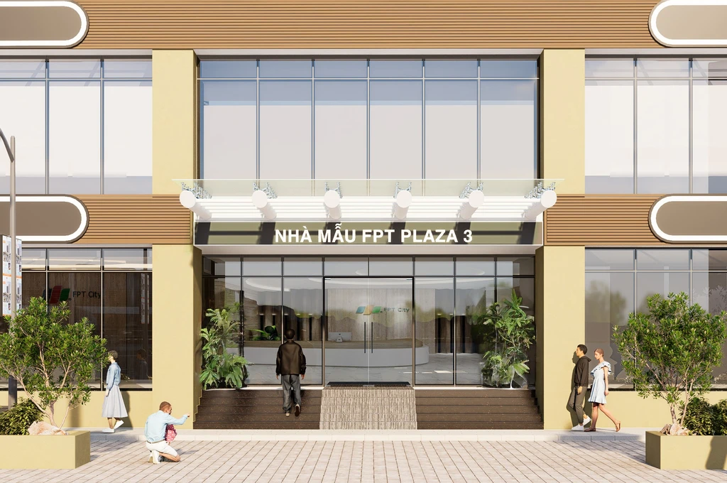 decorative set of plants and small broadleaf trees