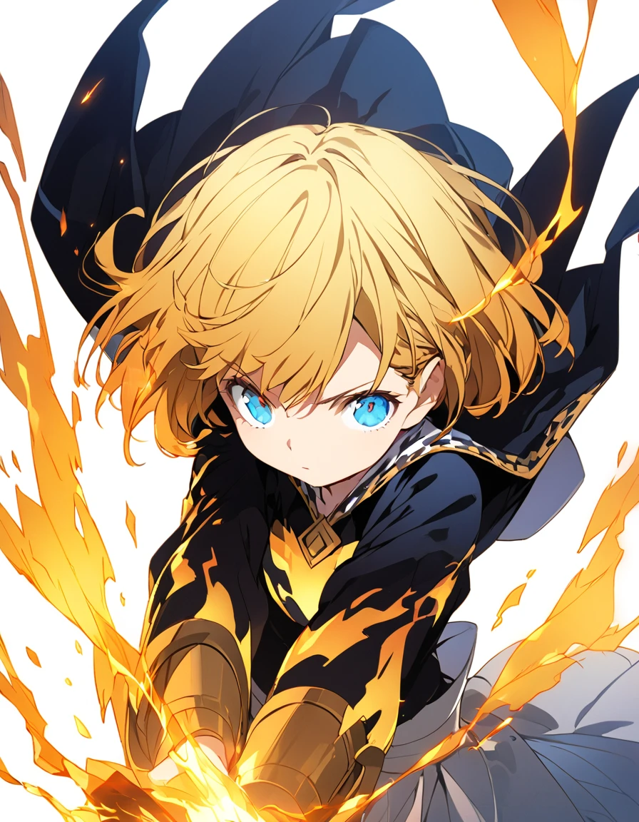 傑作
A girl fighting with golden flames (Short Bob Hair:1.4),(blue eyes)glowing flame